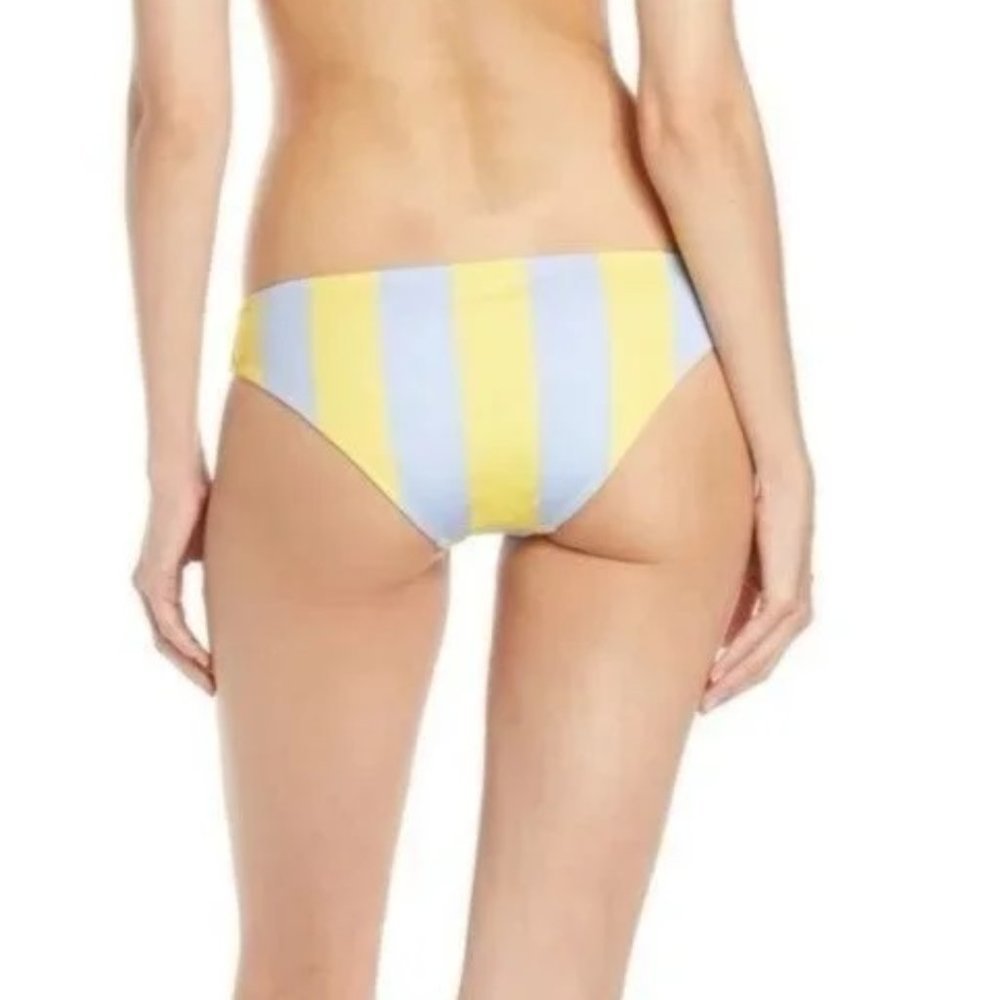 Solid & Striped Elle Bikini Bottoms In Light Blue/ Tweety Stripe Size Small - Picture 7 of 8
